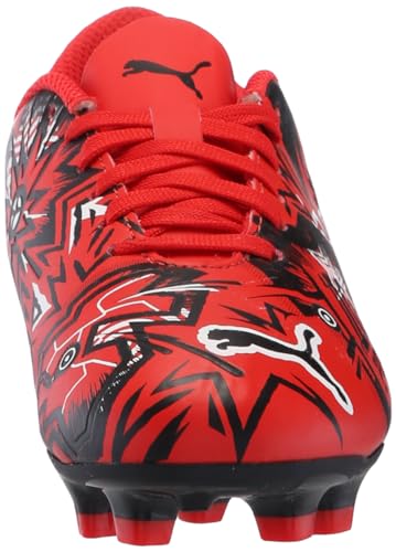 PUMA Ultra Play Firm Artificial Ground Sneaker, Red Black White, 3.5 US Unisex Big Kid