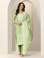 Libas Womens Woven Design Silk Blend Straight Kurta With Palazzos And Dupatta