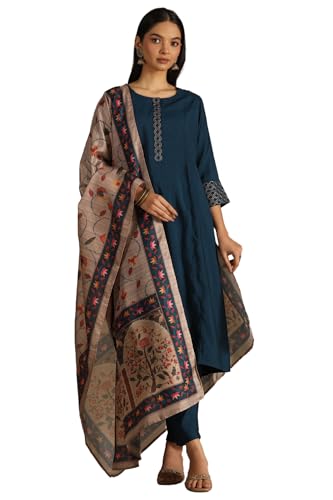 Soch Women Silk Woven Design Suit Set with Zari