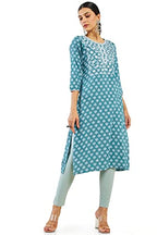 Soch Women Blue Rayon Printed Kurta(8907715948486_Blue_2Xl)
