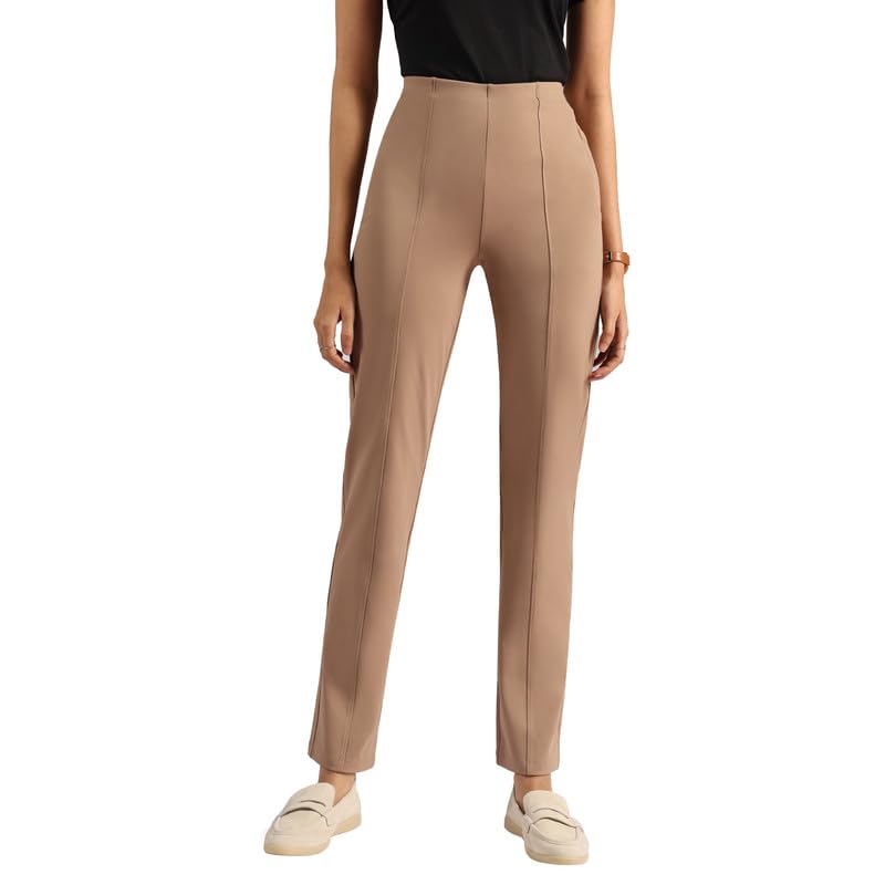 Blissclub Womens Straight Pants (Ultimatestraight_Mocha_Barkha Brown