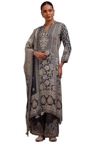 Soch Women Muslin Botanical Print Suit Set with with Beads and Stones