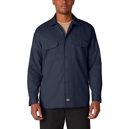 Dickies Mens Big-Tall Long Sleeve Work Shirt, Dark Navy,3XL