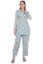 Aurelia Women'S Blue Printed Straight Kurta With Palazzo & Dupatta Set (Size: Xl)-As15587-508943