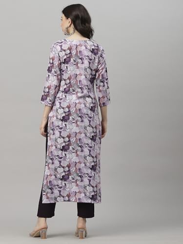 ANNI DESIGNER Womens Cotton Blend Straight Fit Printed Kurta with Pant (SouthZ Purple-NW_S_Wine_Small)