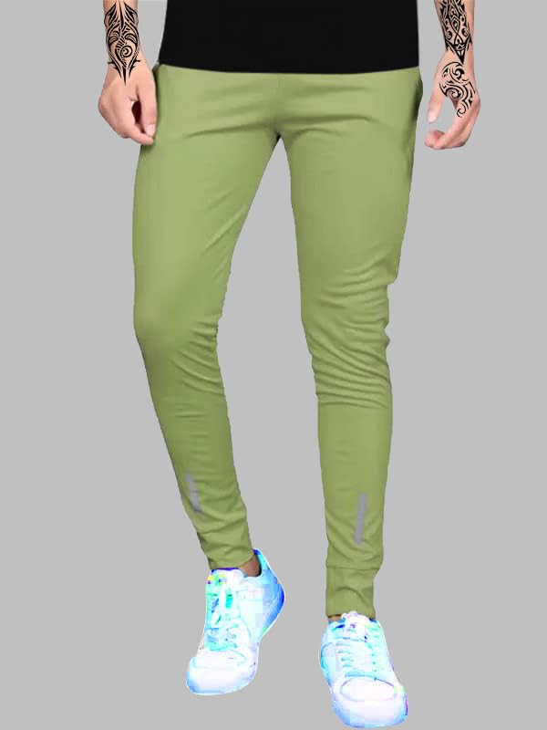 LookMark Mens Slim Fit Solid Lycra Blend Full Elastic Sport Wear Running Gym Stretchable Jogger Track Pant