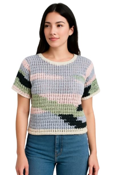 VaishnowHand  Handmade Crochet Cotton Tops for Girls | Casual Knitted Crochet Halter Neck Cami Tank Top (One Size Fit) (SizeM,