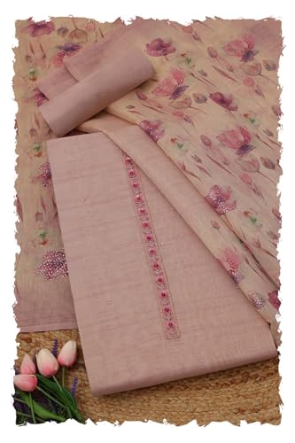 Soch Women Linen Shimmer Embellished Unstitch Dress Material