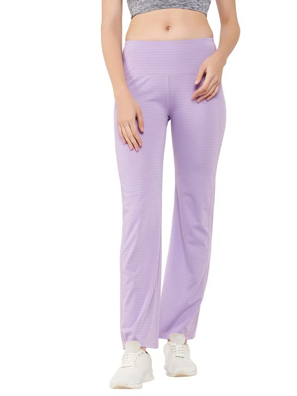Clovia WomenS Comfort-Fit High Waist Flared Yoga Pants (Ab0090A12_Purple_S)