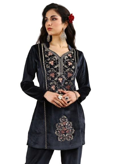Libas Woven Design Velvet Co-ords Set for Women (49631S)