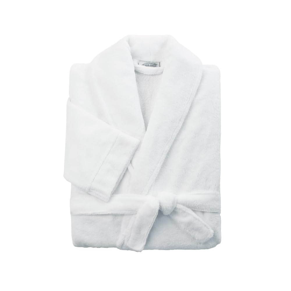 Bamboo Bathrobe - White by Cariloha for Unisex - 1 Pc Bathrobe (S/M)