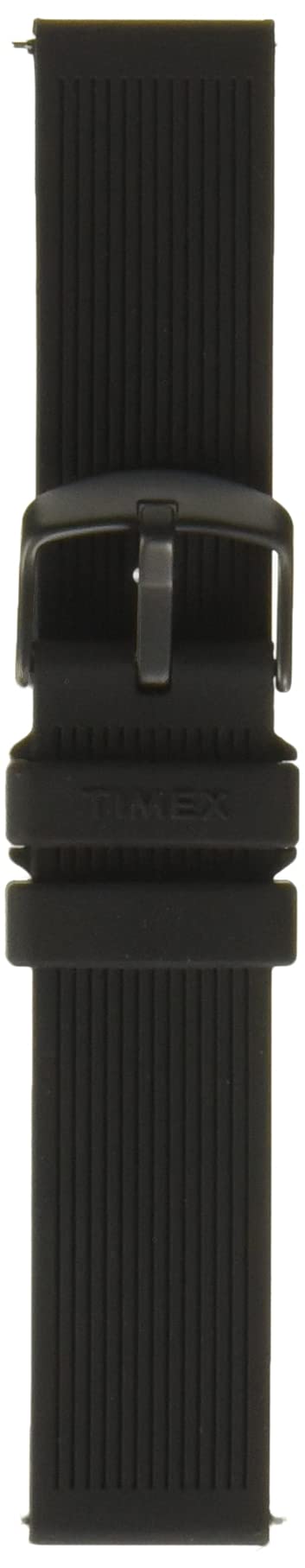 Timex 20mm Silicone Quick-Release Strap - Black with Black Buckle