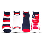 Bonjour MenS Cotton Designer Ankle Socks Pack Of 4, Modern, Multicolour