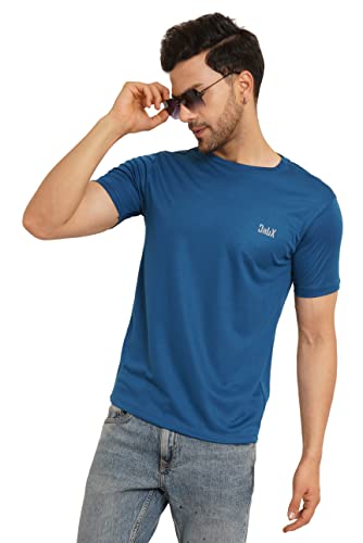 LookMark Mens Stylish Polyester T-Shirt(MT16-BLUE-XXL)