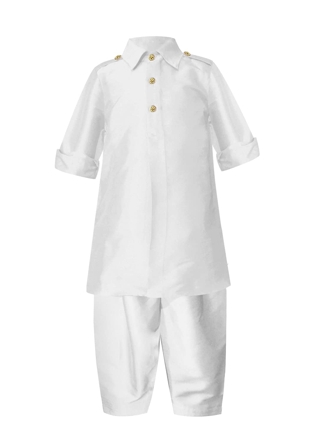 A.T.U.N. (All Things Uber Nice) Boy'S Regular Pathani Suit (Bkls Pts_White 6-7 Years)