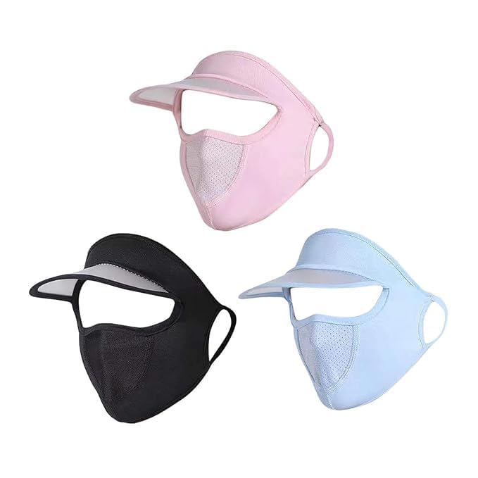 Summer Protection Women Cap Mask For Summer Outdoor Cycling Uv Sun Protection Block Hat Face Cover Scarf Mask With Cap Foldable  11