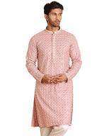 Jompers Mens Embroidered Sequined Viscose Straight Kurta