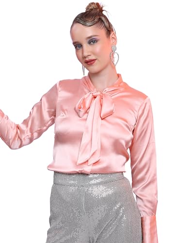 Ketch Women Casual Fit Solid Shirt (Khsh001452_Pink_S)