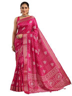 Libas Womens Woven Design Silk Blend Saree With Blouse Piece