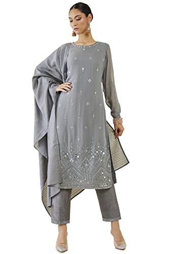 Soch Women Calf Long Embroidered Suit Set