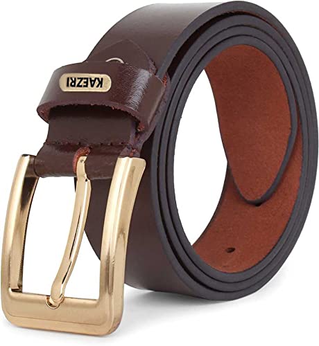 Kaezri Genuine Leather Brown Belt For Men || New Mono || (32, Brown) 32