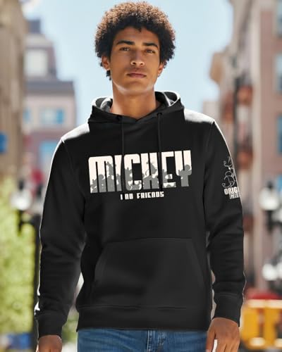 Bewakoof Official Disney Merchandise Mickey Mouse Mens Graphic Print Regular Fit Full Sleeve Hooded Fleece Hoodies_652640_Black