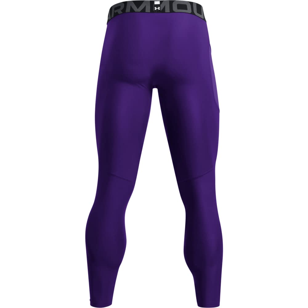 Under Armour Men's HeatGear Armour Leggings, Purple (500)/White, X-Large