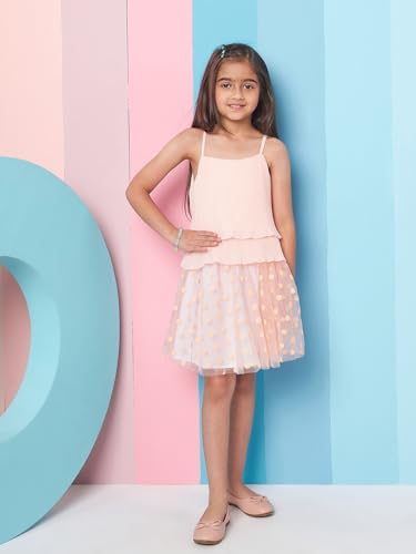 Pspeaches Poly Georgette Western Skirt Set Peach