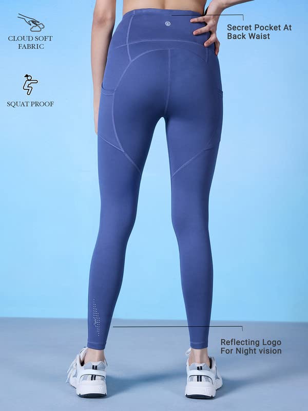 Nykd All Day Comfy Polyster Printed Leggings/Tights For Workout/Athletics With Utility Pocket & High Waisted, 3/4Th Length For C