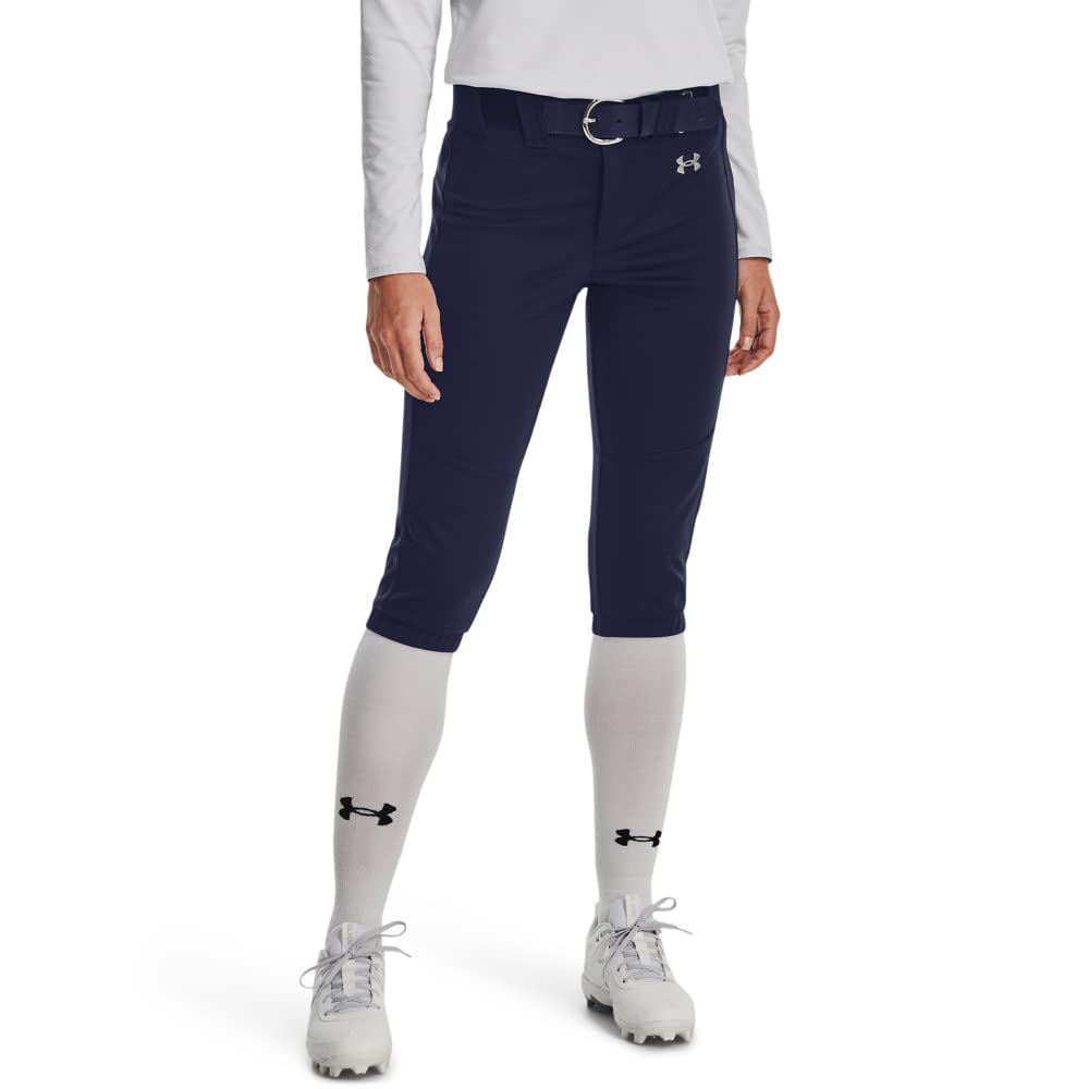Under Armour Womens Utility Softball Pants 22, (410) Midnight Navy / / Baseball Gray, Small