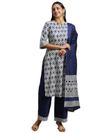 Libas Women'S Cotton Kurta Set (35669_Blue