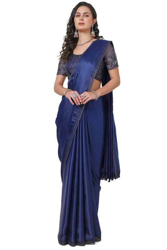 Soch Women Plain Saree with Lace Border