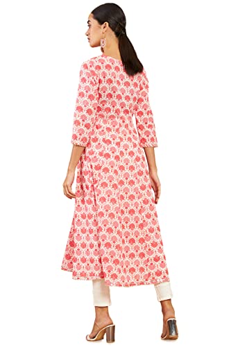 Soch Women Pink Printed Round Neck Kurti