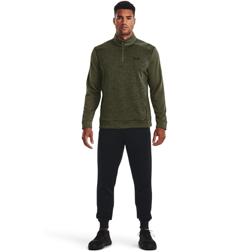 Under Armour Men's Armour Fleece Twist Quarter Zip, (390) Marine OD Green / / Black, X-Large
