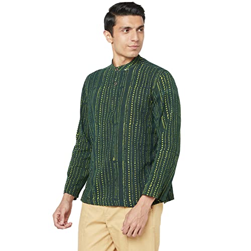 Fabindia Cotton Dobby Weave Super Short Kurta (Light Green-10702211)