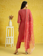 Kaari Roman Silk Womens Kurta Set (KAAAW24WSKD-78860_Rozaana Pink