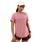BlissClub CloudFlex Round Neck Tee, Weightless Comfort All Day Long, Feels Like Second Skin, Flattering fit,Insanely Lightweight