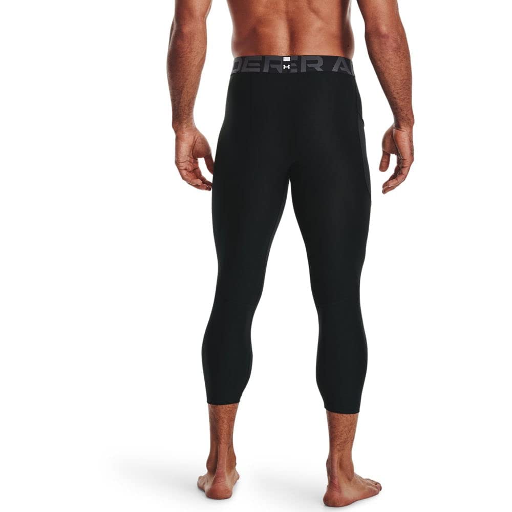 Under Armour Men's Armour HeatGear 3/4 Leggings, Black (001)/Pitch Gray, 4X-Large