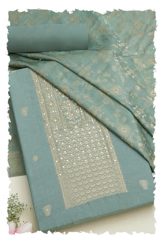 Soch Women Silk Blend Woven Design Unstitch Dress Material with Cutdana