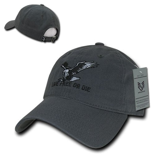 Relaxed Graphic Cap,Live Free or Die,Dark Grey