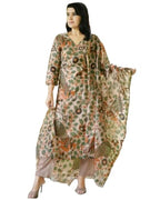 ANNI DESIGNER Womens Cotton Blend Straight Printed Kurta with Pant & Dupatta (Uskana Beige_M_Cream_Medium)