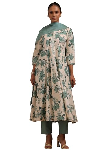 Soch Women Pure Cotton Floral Print Suit Set Cutdana