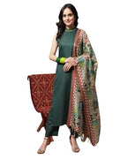 Varanga Ksut Women Black & Red Ethnic Motifs Printed Kurta Kurta Bottom Set Dupatta Set