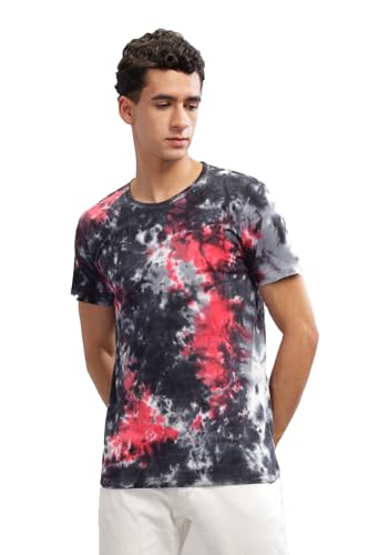 ADRO Mens Tie & Dye Regular Fit Cotton T-Shirt (TYE-01-BLK-S) Black