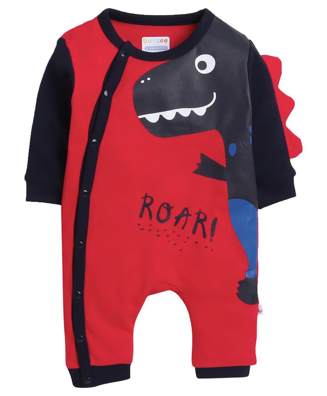 BUMZEE Red Boys Full Sleeves Fashion Trendy Sleepsuit Age - 3-6 Months (Peb8542C-red)