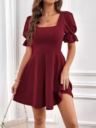 Leriya Fashion WomenS Lycra Casual Mid-Thigh Length Dress (Lf-W.Dress-Wd1243_Red