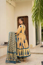 Wedani Rayon Anarkali Kurta Set for Women Blue