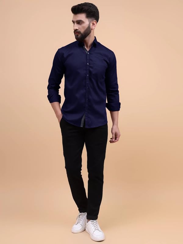 Tee Projekt Solid Shirt for Mens,Solid Shirt for Mens, Casual Shirt for Men,Full Sleeve Spread Collar Shirt for Men, Shirt for