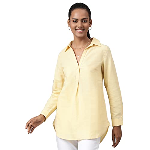 Fabindia Women'S Solids Regular Tunic_Mustard Xl