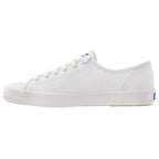 Keds Kickstart Lace Up, Sneaker Womens, White/Blue Leather, 7.5 Medium